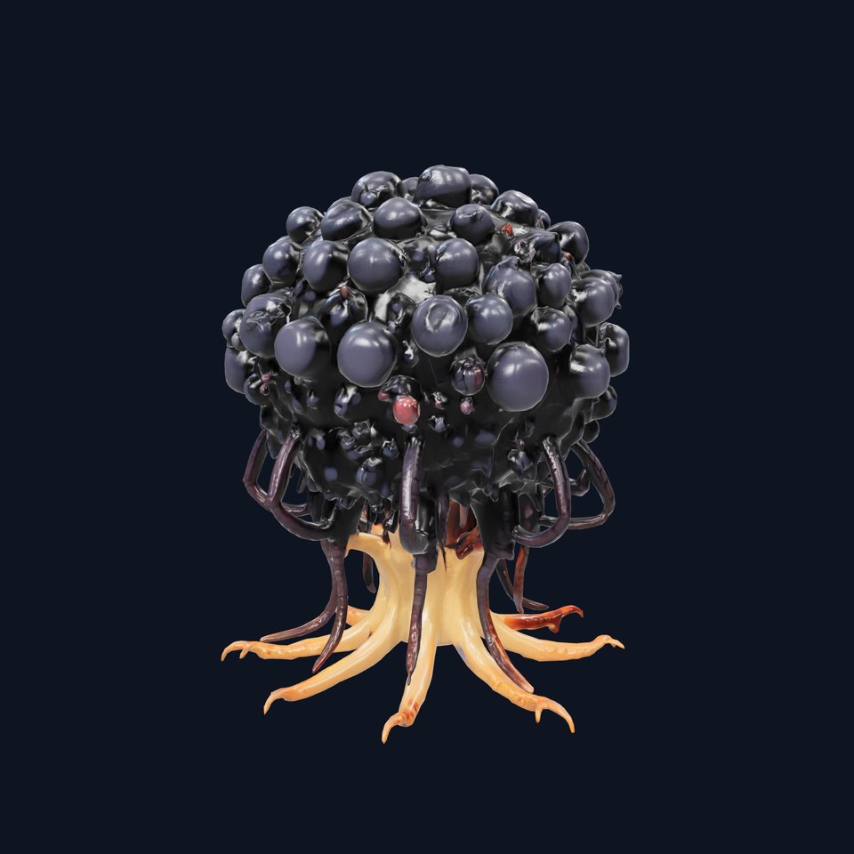 Insectoid Creature with Multiple Eyes and Gelatinous Base